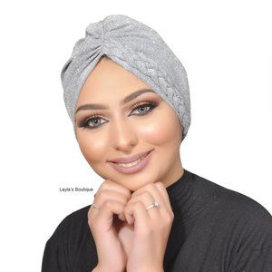 Turban Braided glitter fabric turban , sparkling turban , women turban
